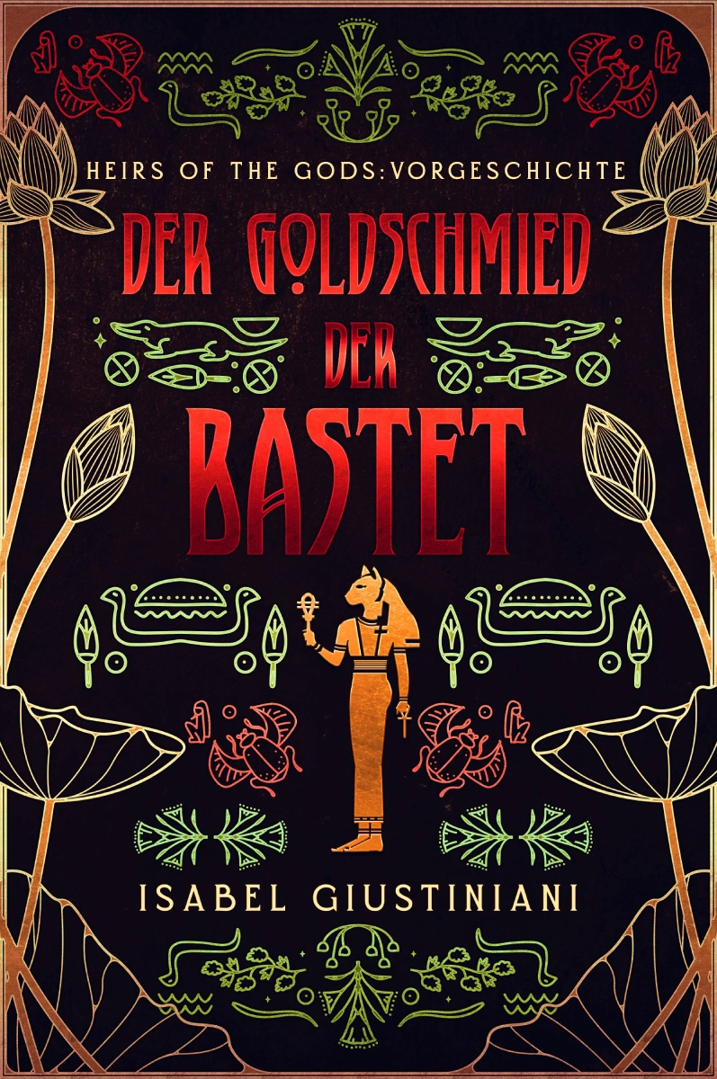 Der Goldschmied der Bastet. Prequel der Heirs of the Gods Reihe von Isabel Giustiniani, einer historischen Romanreihe, die im Alten Ägypten zur Zeit der Amarna-Periode spielt.